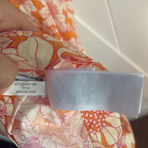 J crew Tie-front Strappy cotton poplin midi dress in‎ orange floral size Medium - Picture 8 of 9